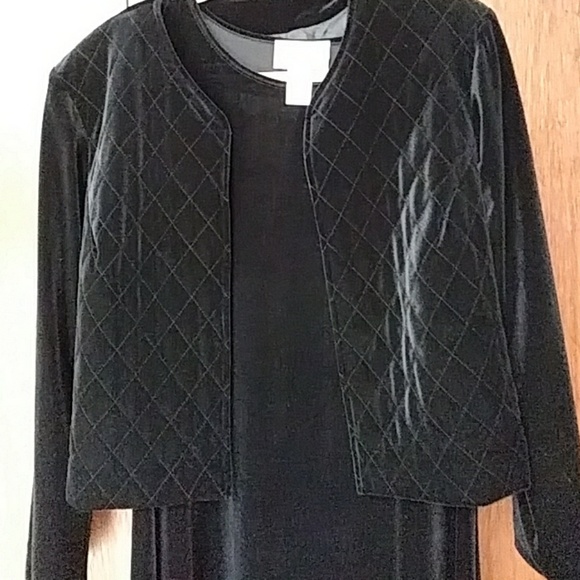 Susan Graver Black Velvet Dress and Jacket - Picture 8 of 8